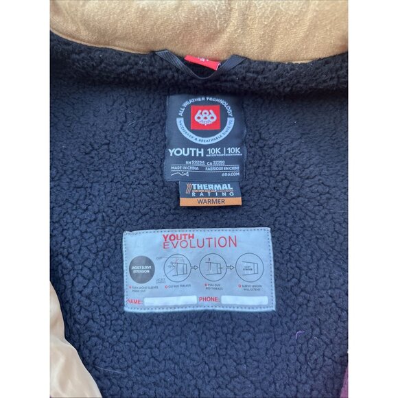 686 Defender Jacket Girls M Youth Ski Snowboard Infidry Insulated Waterproof 10k - Picture 10 of 13